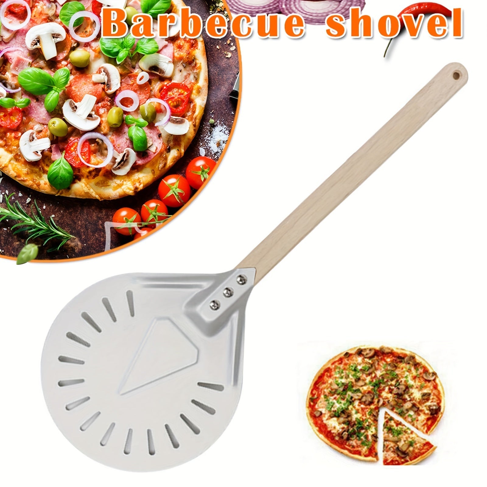 Stainless Steel Pizza Shovels with Wooden Handles, 8 and 22.86 cm