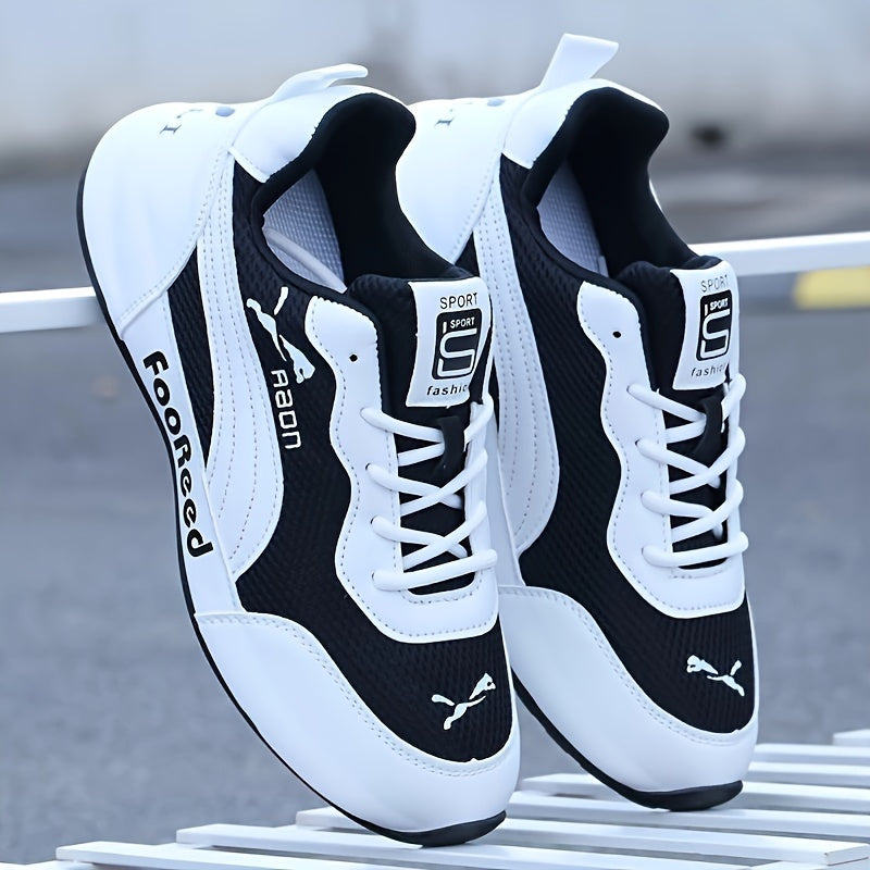 Men's Breathable Mesh Running Shoes with Soft Rubber Sole Lace Up Sneakers for Winter Autumn Spring Summer