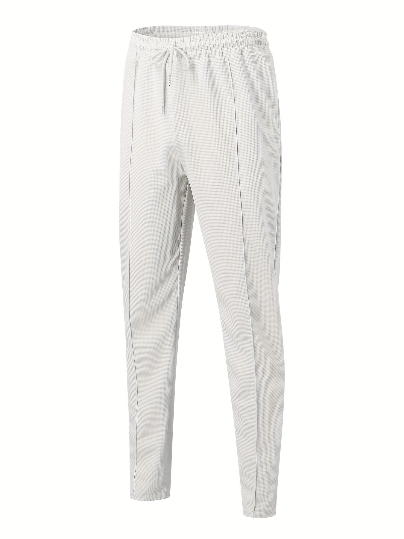Men's Slim Polyester Sweatpants with Drawstring Waist for Spring and Autumn Running