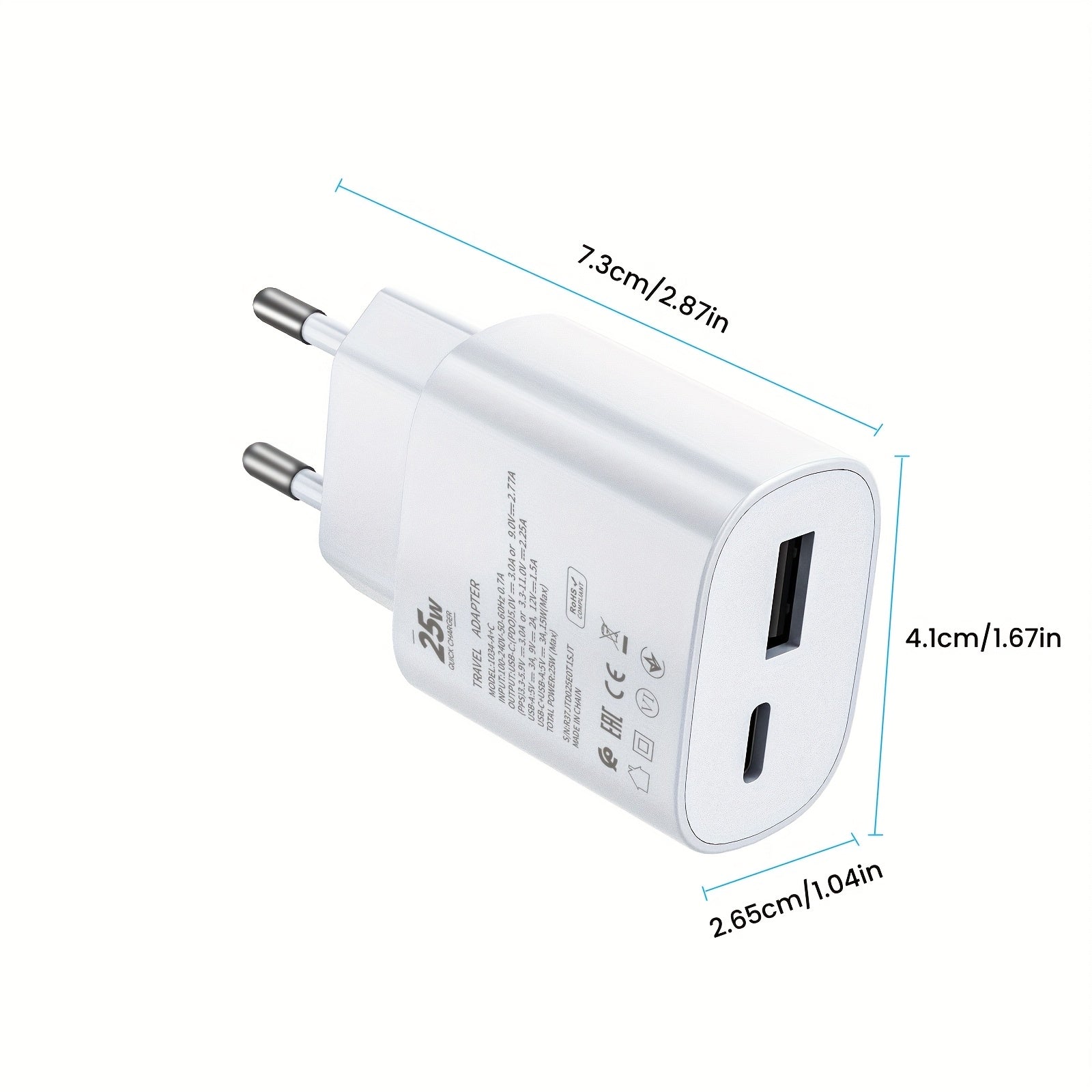 25W двойное USB-зарядное устройство для стен, быстрая зарядка, европейская вилка для планшетов и смартфонов
