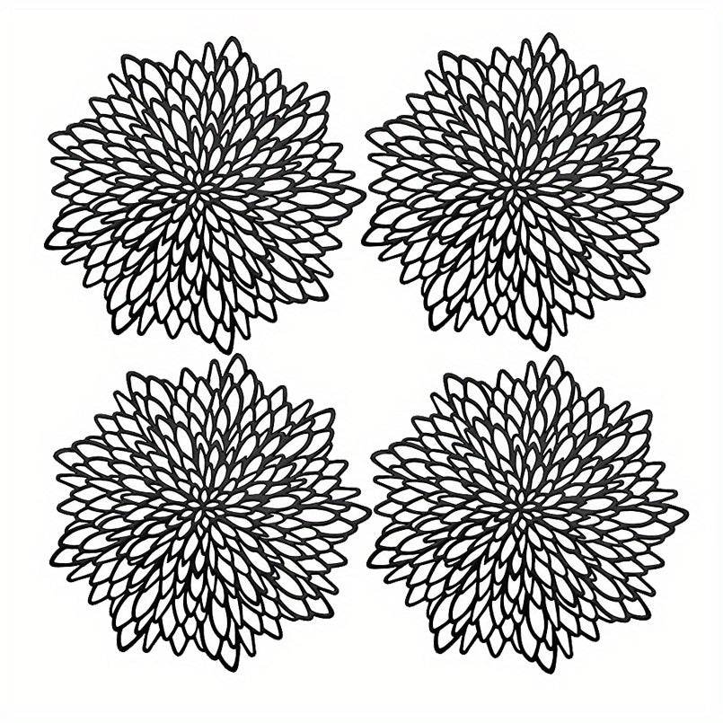 Individual de PVC con diseño antideslizante de flor de hibisco para mesa de comedor