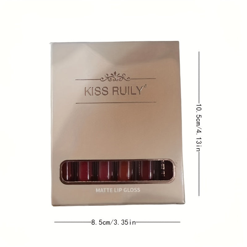 Ayollar uchun matli lab bo'yog'i to'plami Qizil va pushti 6 dona Suv o'tkazmaydigan uzoq davom etadigan