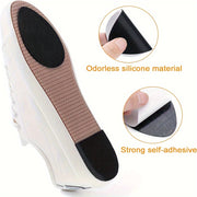8pcs Anti-Slip Black Shoe Insoles Thickened Self-Adhesive Protectors for Sneakers