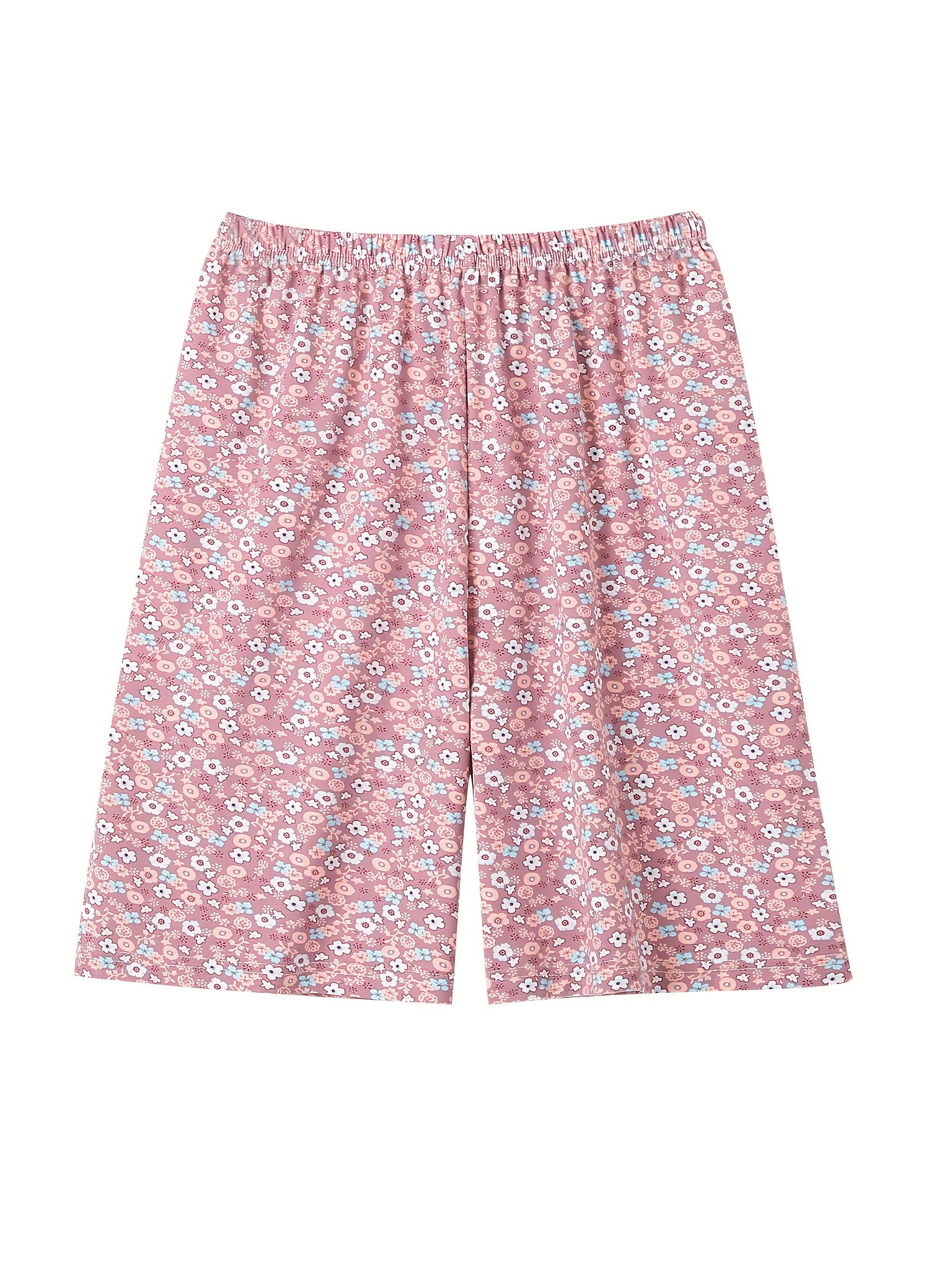 Women's Large Size Pajama Shorts Sets Summer Casual Loose Print