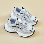 Women’s Korean Style Chunky Dad Shoes Comfortable Platform Sneakers White Gray