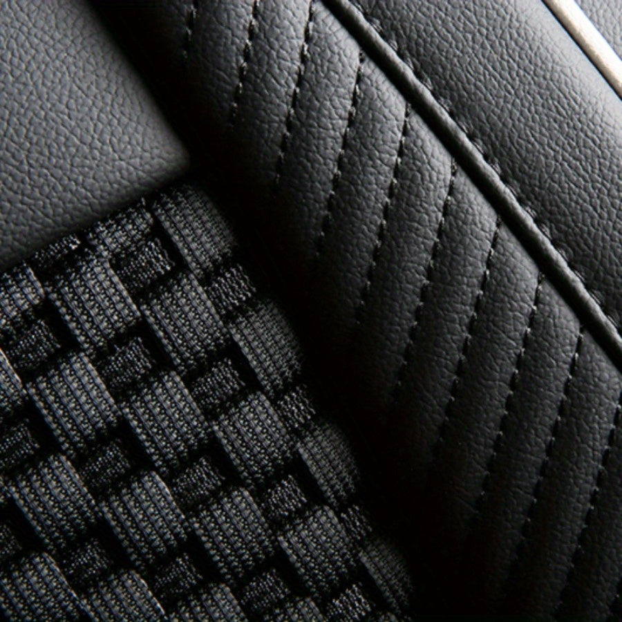 Full Set Seat Covers for 5-Seater Cars Black Gray Breathable Wear-resistant