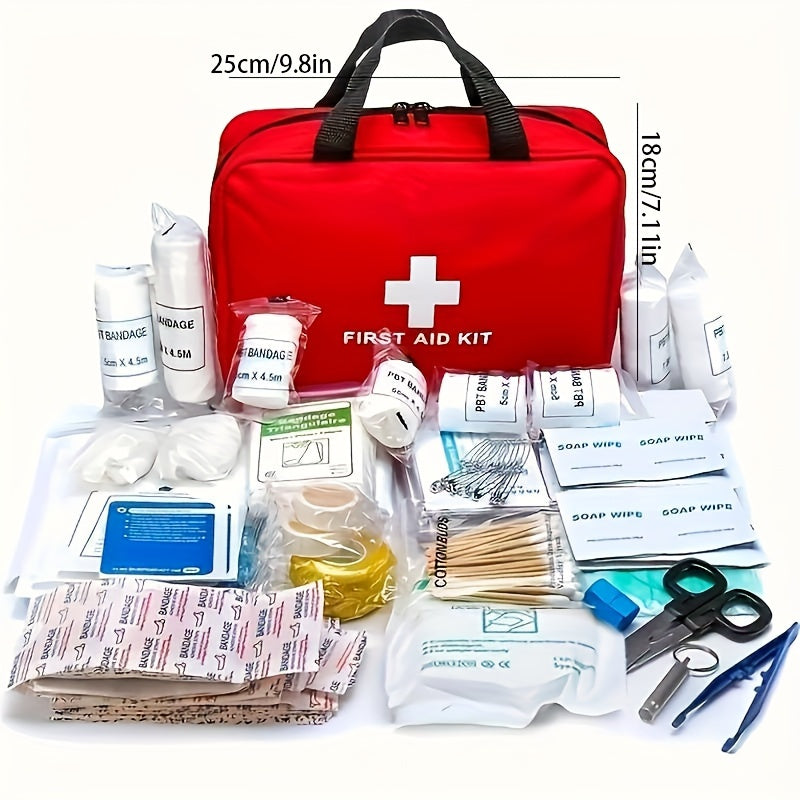 Luxury Red First Aid Kit 200/210 Pieces for Hunting Hiking Camping Emergencies