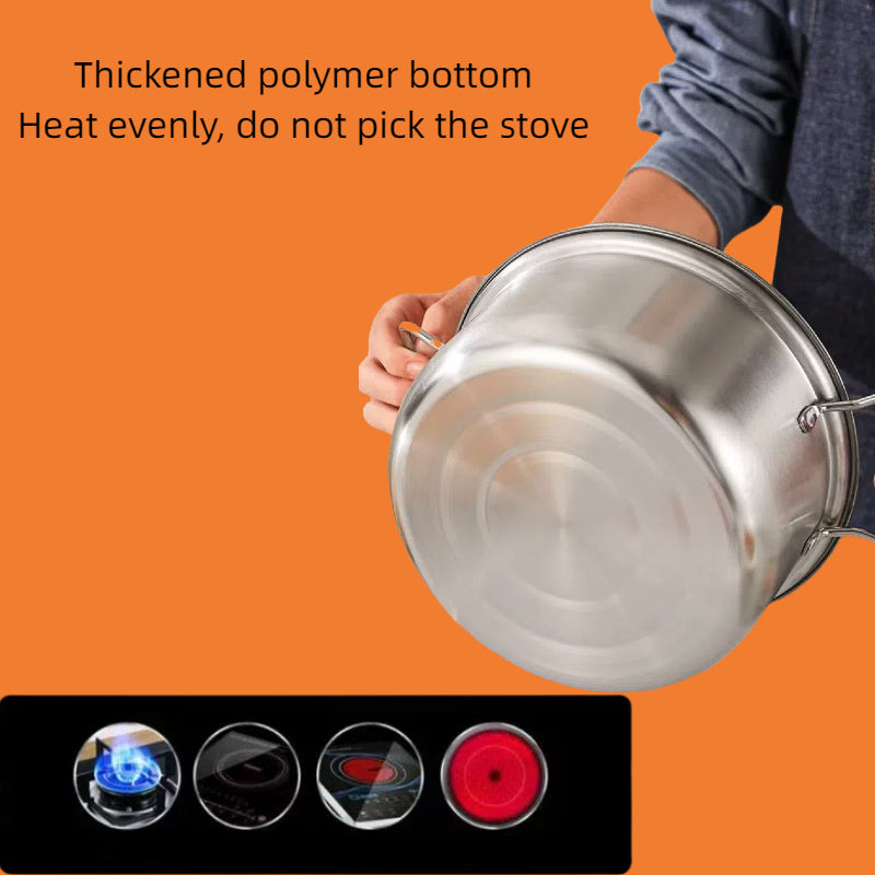 10-Donali zanglamaydigan po'latdan tayyorlangan qozonlar to'plami, ikki tutqichli va yuqori tomonlari bilan