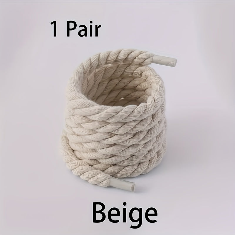 Unisex Hemp Rope Shoelaces Durable Thick Stylish Casual Sneakers Canvas