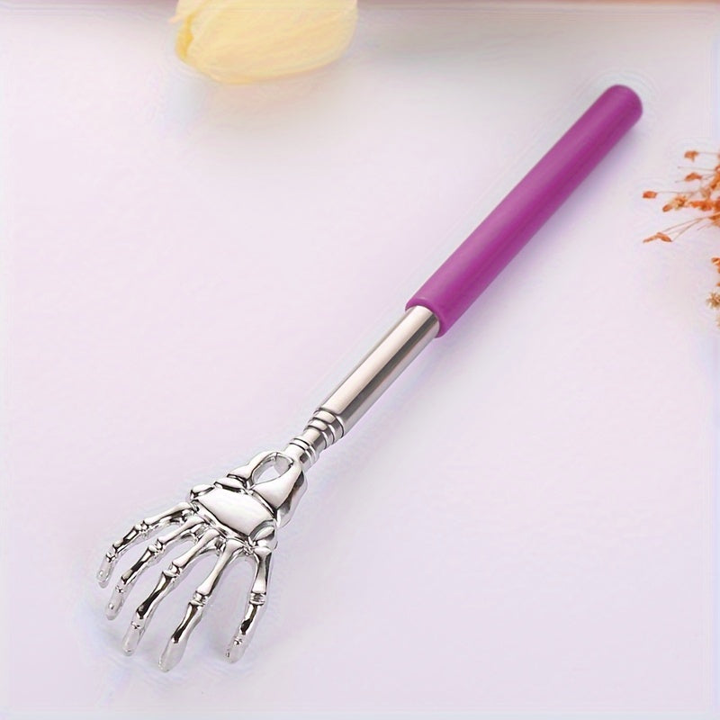Stainless Steel Telescopic Back Scratcher for Adults and Elderly with Skeleton Hand Design