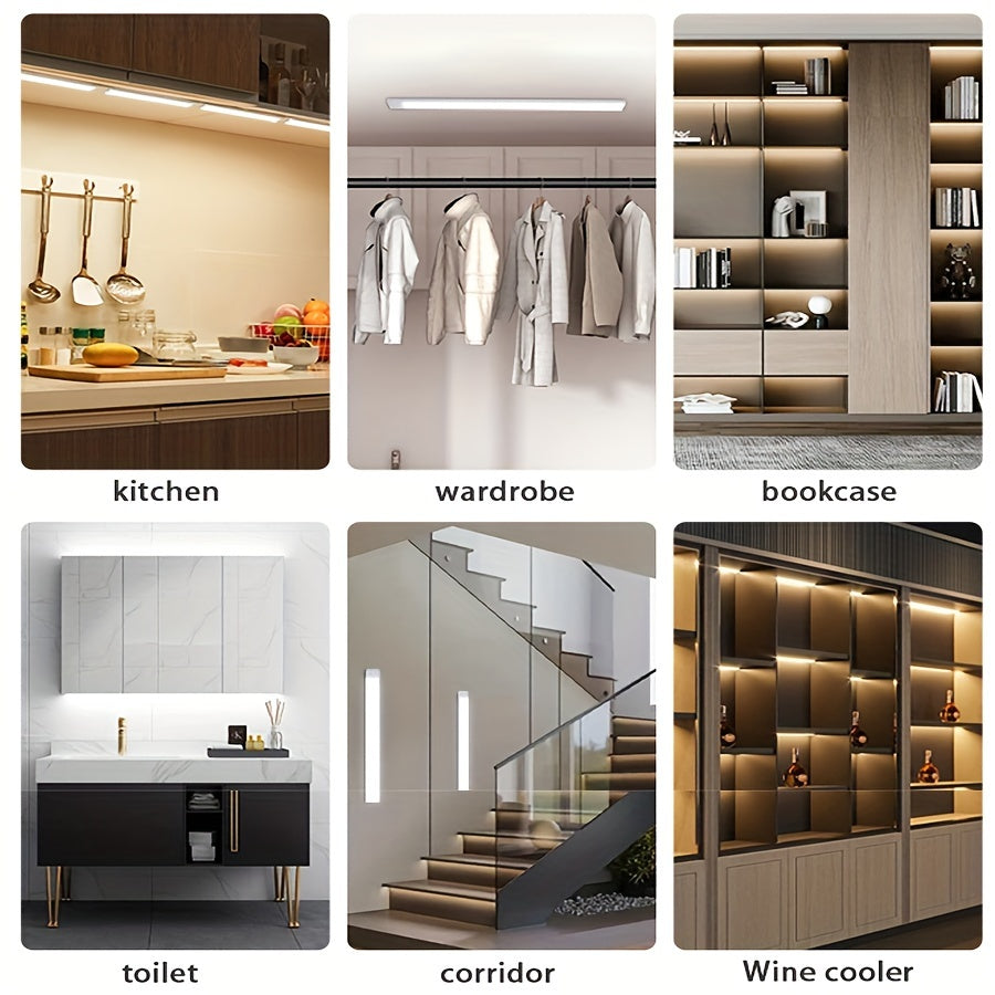 Rechargeable LED Motion Sensor Wall Light with Adjustable Brightness and Infrared Sensing for Closets and Stairways