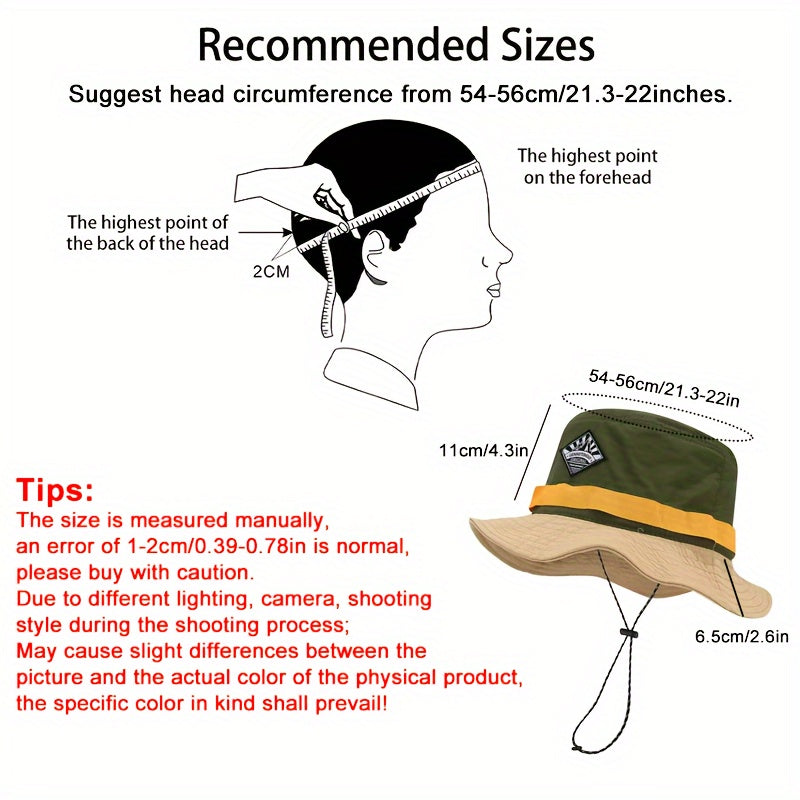 Quick-Drying Bucket Hat with Wide Brim and Adjustable Drawstring for Outdoor Travel