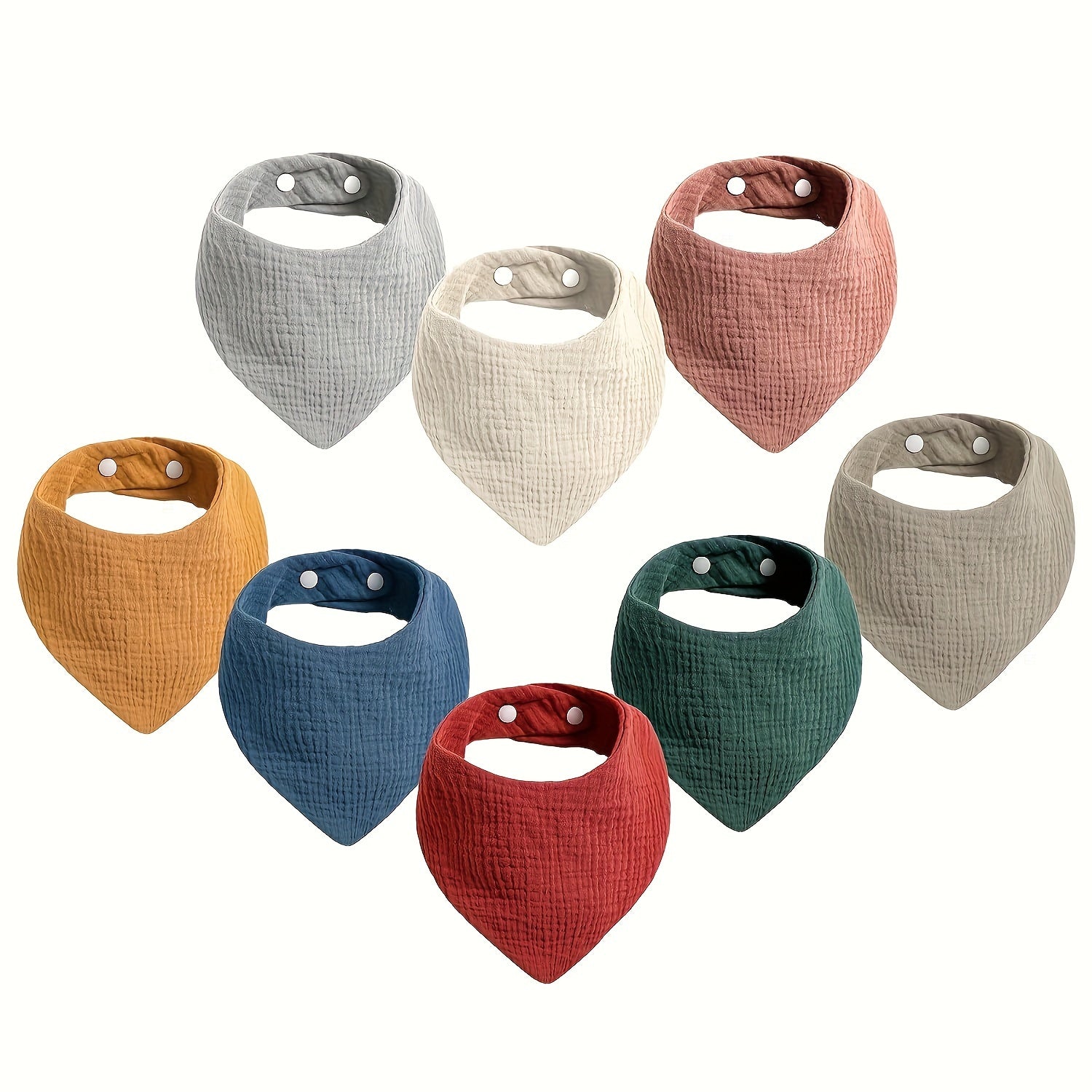 Set of 3 Cotton Baby Bibs with Matching Burp Cloths for Newborns and Infants