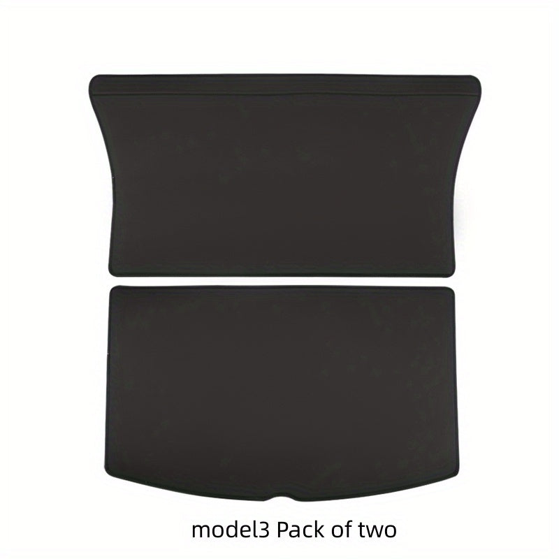 Car Trunk Protector Leather Mat for Tesla Model 3 Y Anti-Scratch Dust Guard 2pcs
