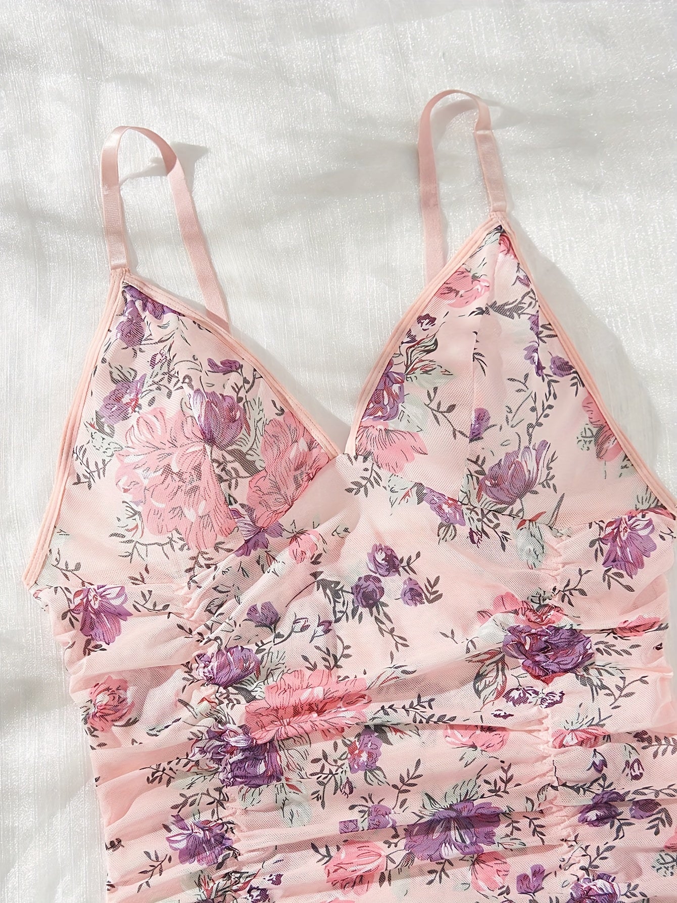 Vestido de dormir sexy para mujer con tirantes sin ropa interior