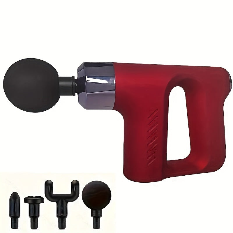 4-Piece Deep Tissue Massage Gun Set with Four Heads for Body Shaping and Muscle Relaxation