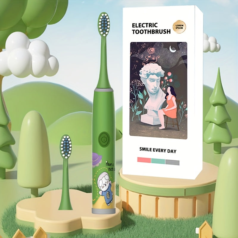 Kids Electric Toothbrush with 2-6 Brush Heads Soft Bristles Space Series