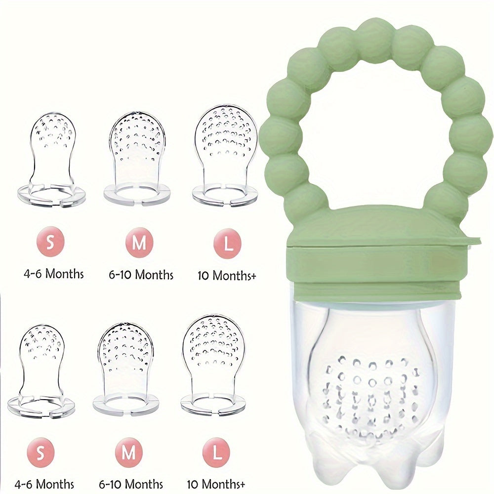 7-Piece Silicone Baby Food Feeder Set for 4-10 Months with Teething Nibblers