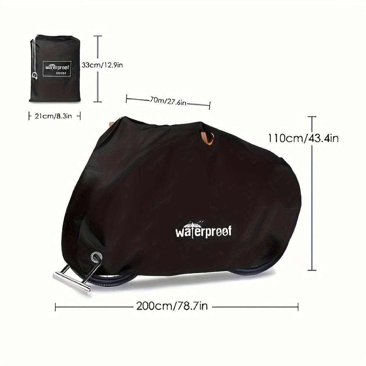 Motorcycle Cover Heavy Duty Waterproof UV Tear Resistant With Lock Holes