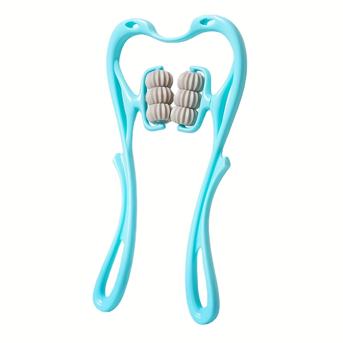 Klemmlik bo'yin massajchisi, uyda foydalanish uchun olti g'ildirakli qo'l bilan bo'yin massaj qilish.