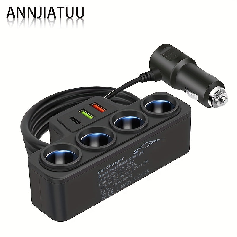 Cargador de coche rápido 7 en 1 con 3 puertos USB para 7 dispositivos, múltiples estilos