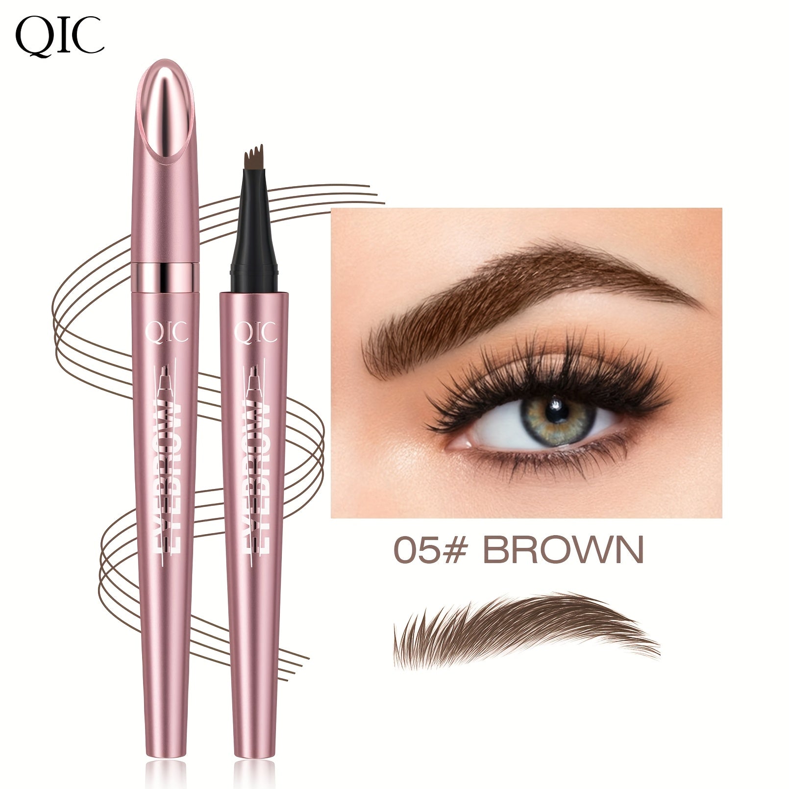 Waterproof Microblading Eyebrow Pen for Women 4-Color Natural Brow Makeup