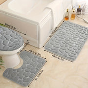 Conjunto de alfombrillas de baño con patrón geométrico, suaves, absorbentes, antideslizantes, lavables a máquina, de poliéster