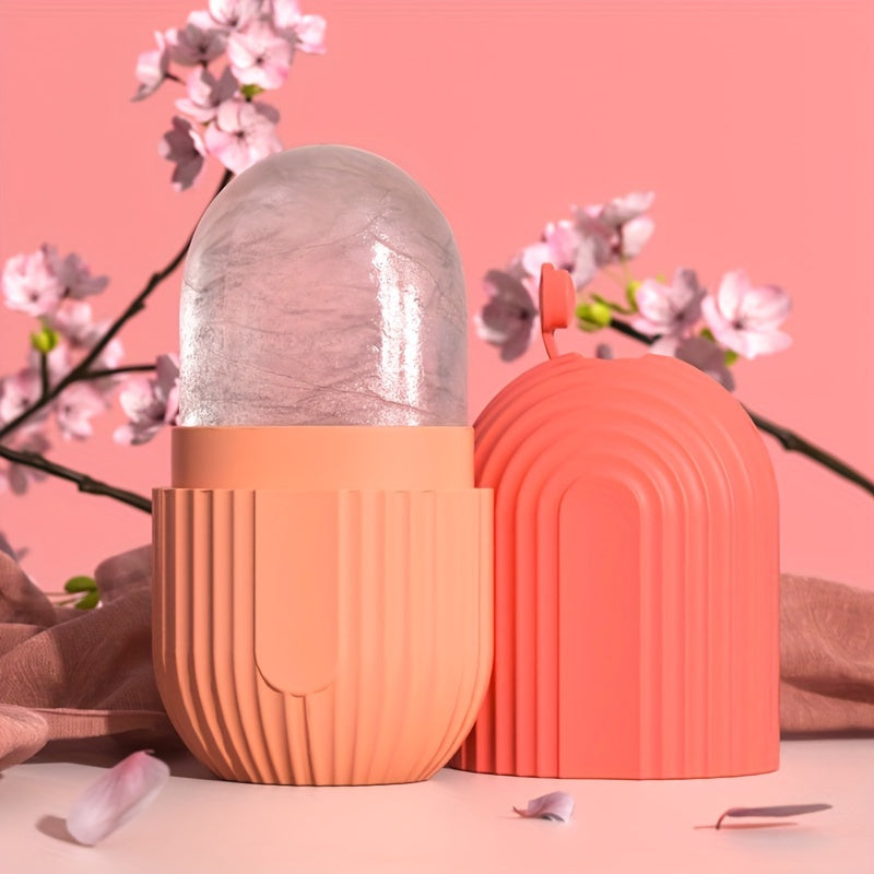 Rodillo de hielo de silicona para mujeres para piel radiante, herramienta de masaje facial reutilizable
