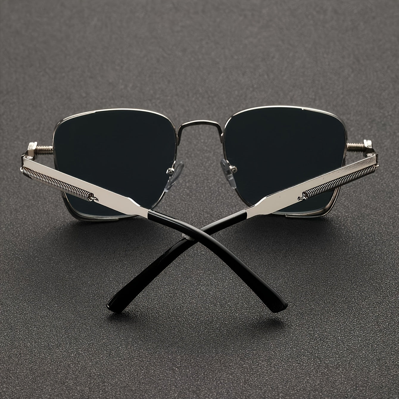 Unisex Outdoor Sports Glasses Square Steampunk Silver and Gold Frame