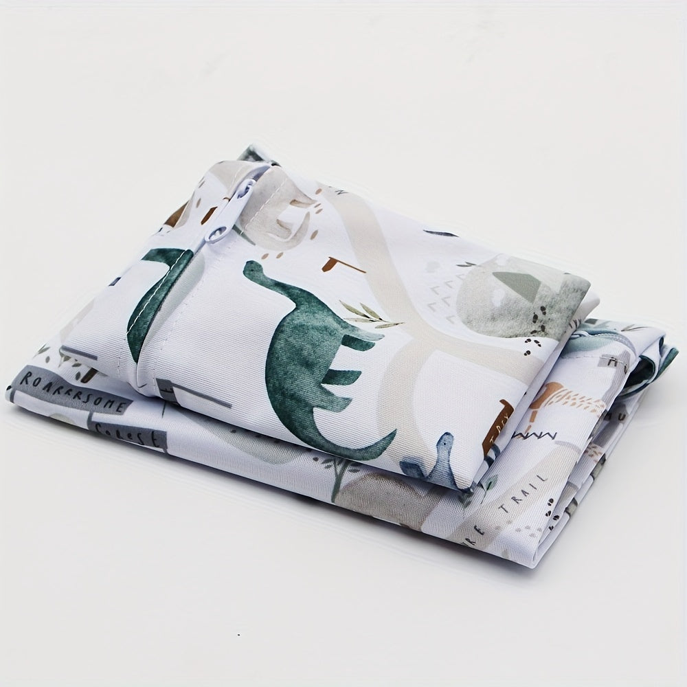 Set of 2 Dinosaur Print Waterproof Reusable Diaper and Wet Dry Bags for Baby and Toddler