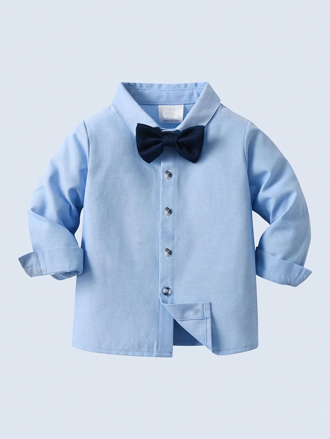 Baby Boy Outfit 3pcs Long Sleeve Shirt Vest Pants Fall Winter Solid Color