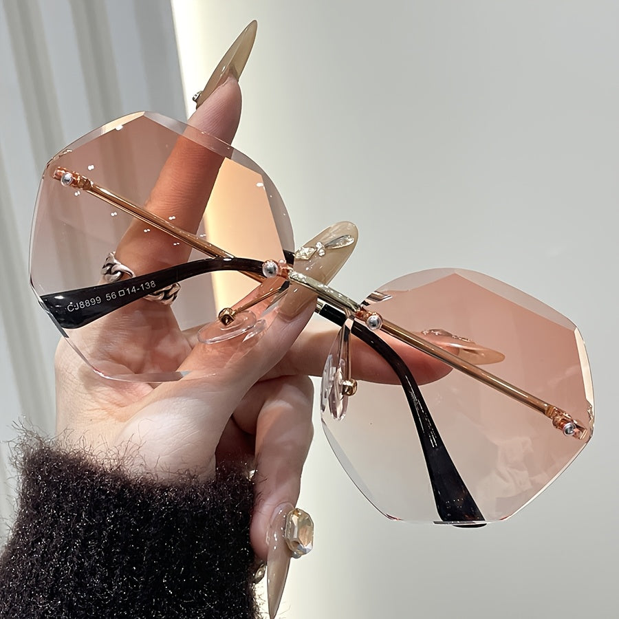 Unisex Frameless Glasses for Women and Men Stylish Decorative Eyeglasses for Street Photography and Gifts