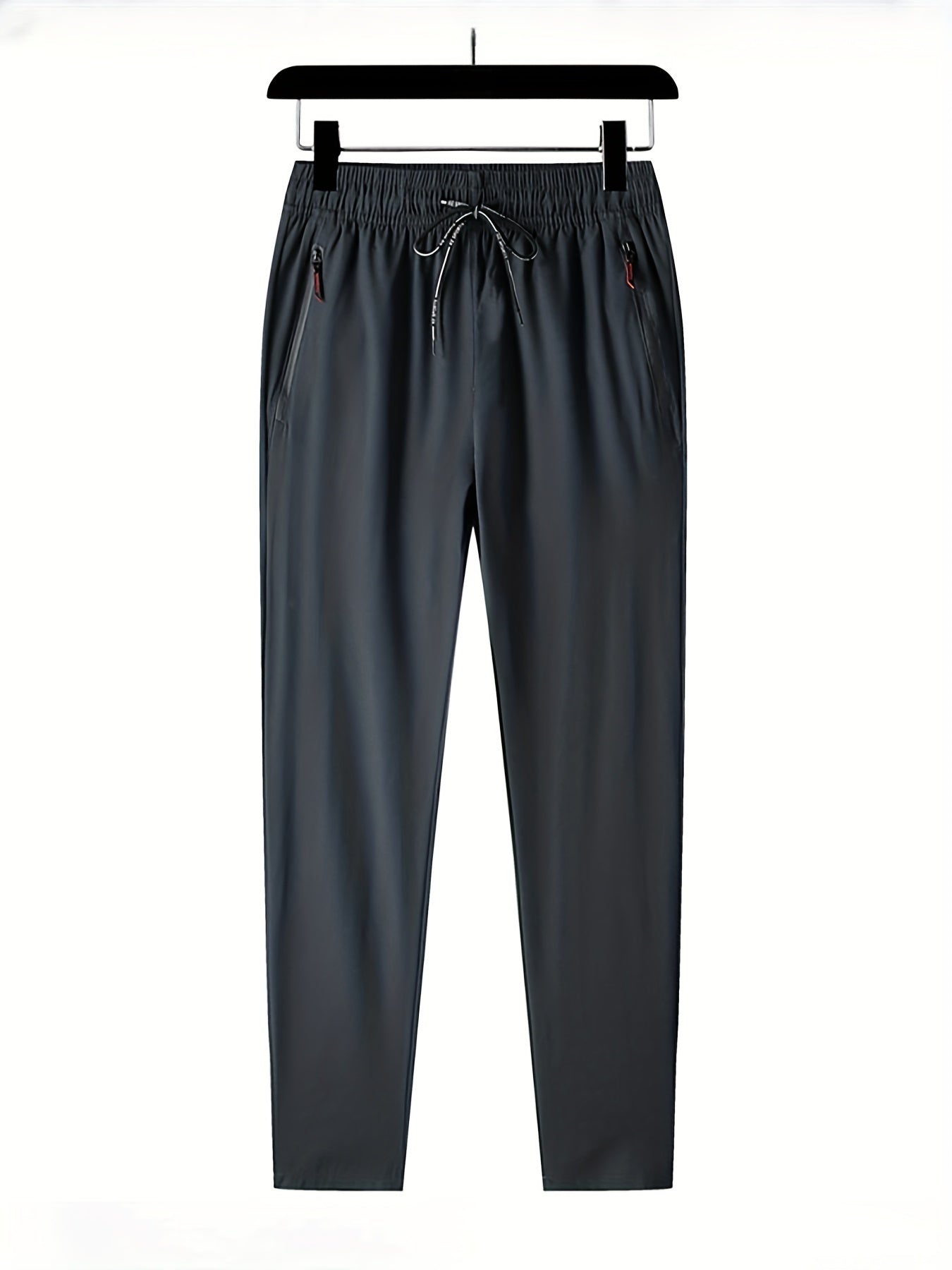 Men's Casual Breathable Polyester Pants Solid Color Lightweight All-Season