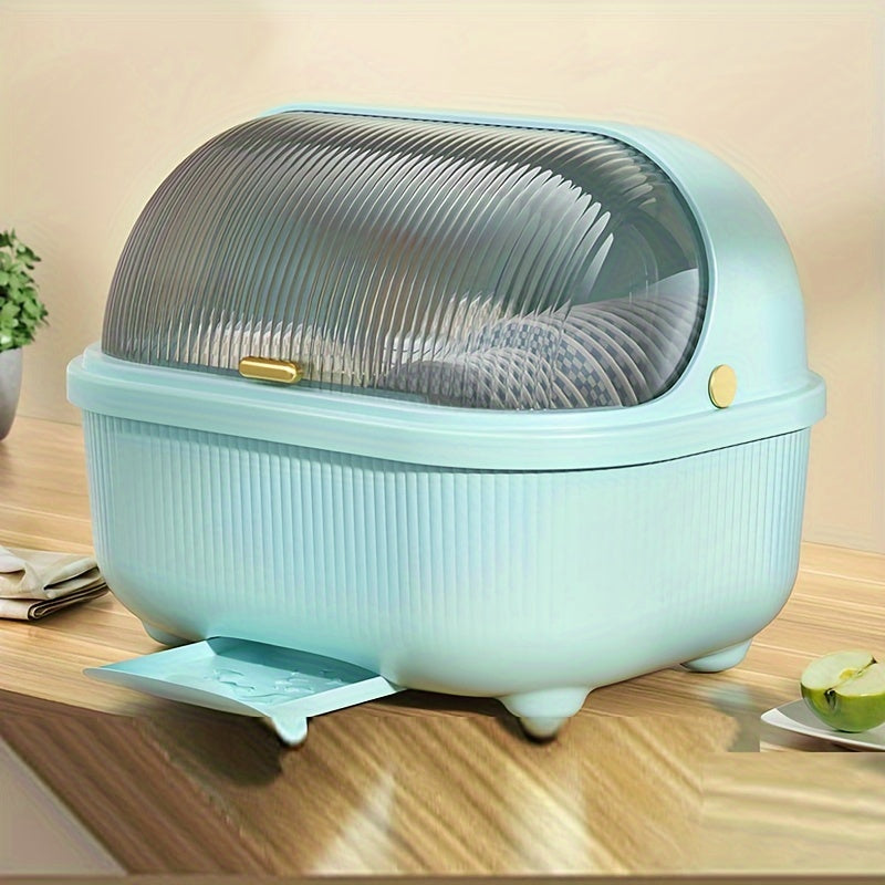 Large Capacity Kitchen Storage Box Plastic Dish Rack Organizer Dustproof