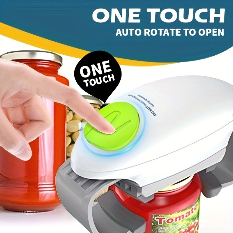 Electric Can Opener Battery-Powered Hands-Free Jar Opener Durable ABS Kitchen Tool