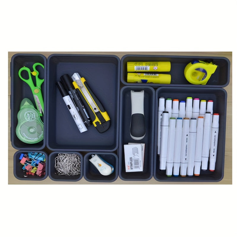 15-Piece Interlocking Desk Drawer Organizer Set for Office Bathroom Kitchen Makeup