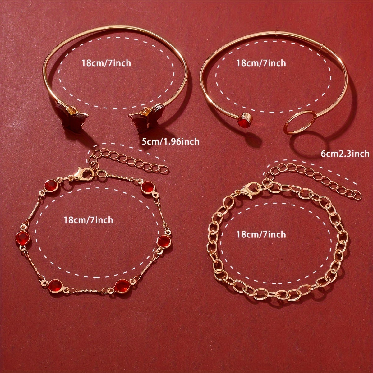 Set of 5 Women's Square Quartz Watches with Personalized Romantic Design and Matching Jewelry