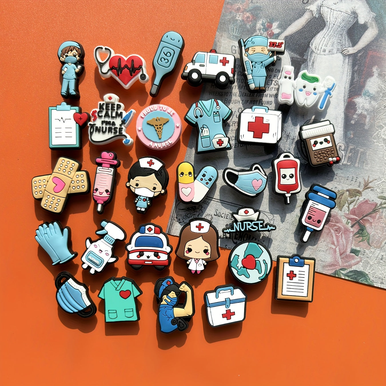 30 Pcs Medical Series PVC Hanging Set for Nurse Doctor Ambulance Decor