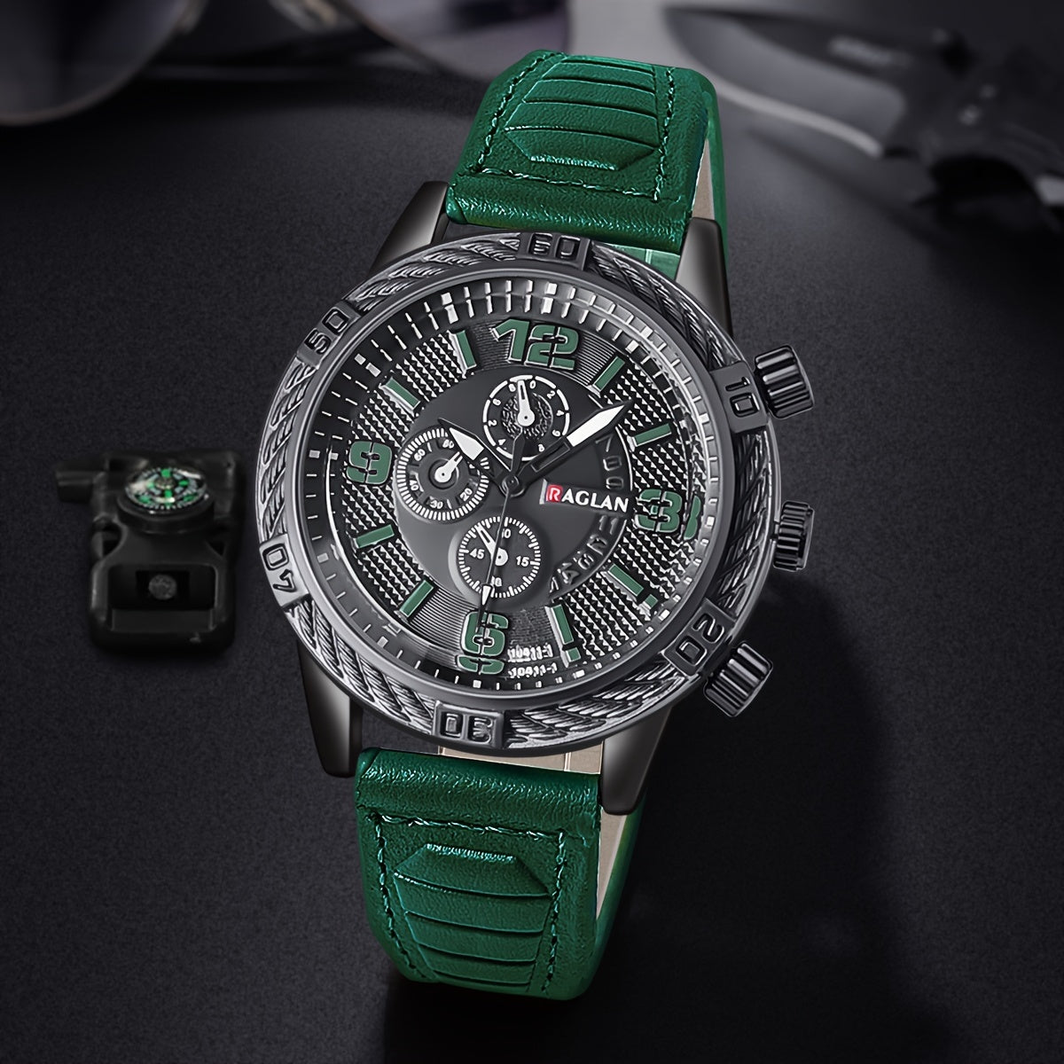 Reloj de negocios para hombre con cuarzo, esfera analógica y correa de cuero