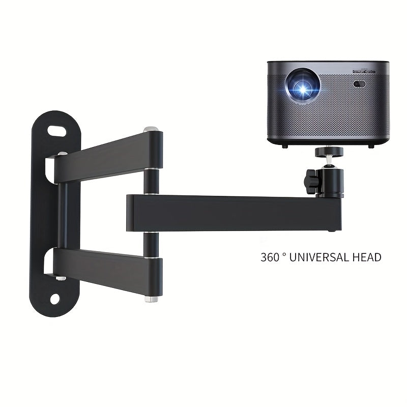 Soporte de proyector de pared plegable con 3 brazos giratorios ajustables para cine en casa, sala de estar, dormitorio