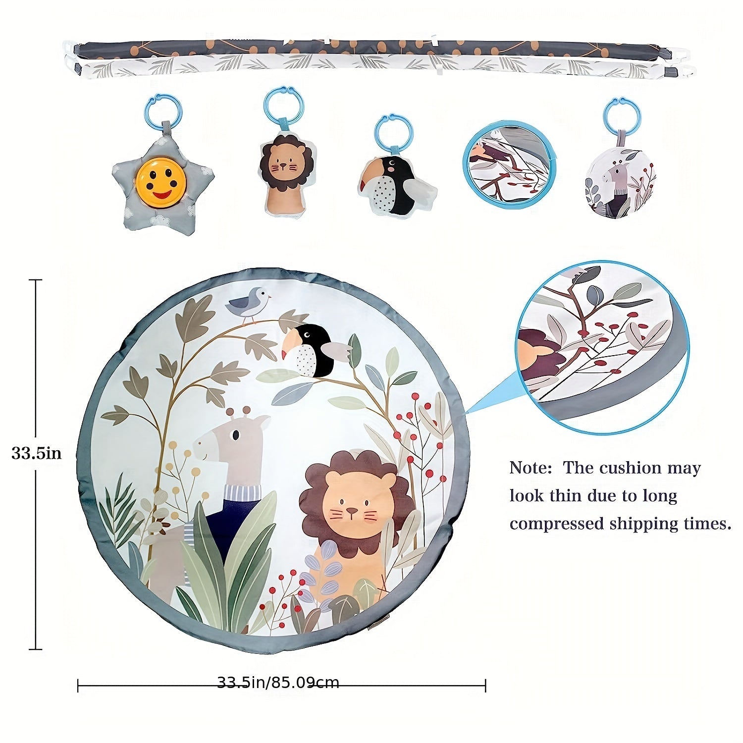 Bolalar uchun Musiqa bilan Kartun mavzusidagi Interaktiv O'yin Katta - Yumshoq Polyesterdan tayyorlangan, Ko'p rangli, Tiz cho'zish va Kognitiv rivojlanish uchun mukammal - Bolalar uchun Ta'limiy Mashq O'yinchoq.