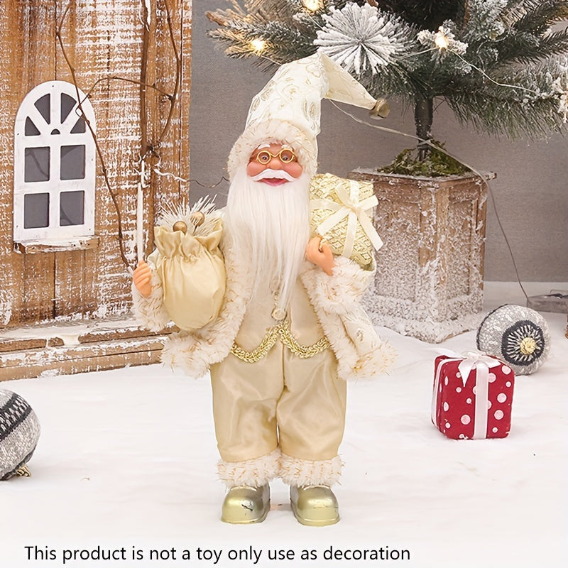 12-Inch Vintage Style Santa Figurines Christmas Decor No Electricity Holiday Anime Theme