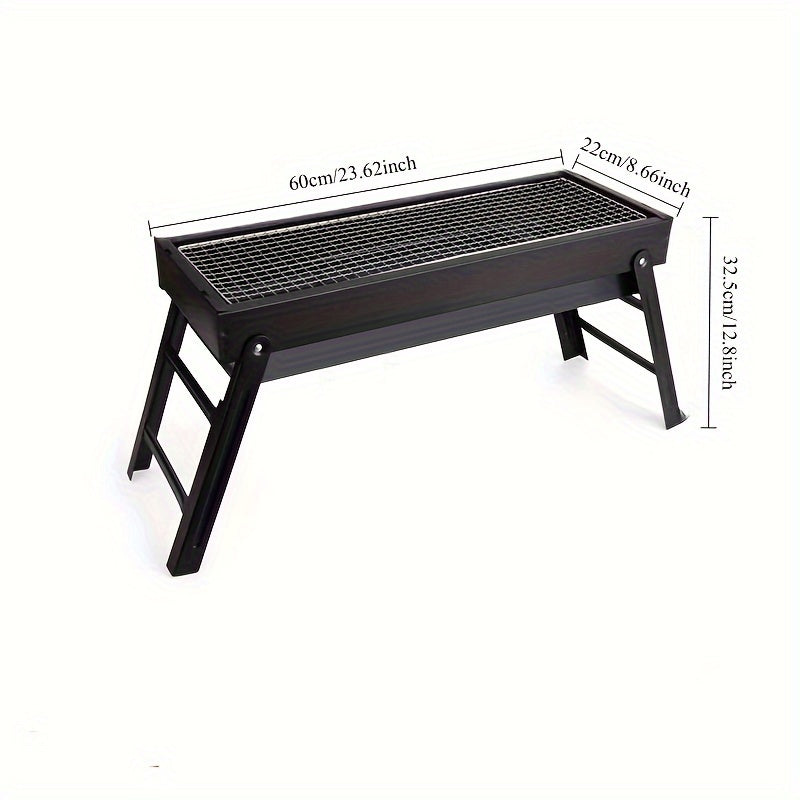 Compact Charcoal Grill with Ventilation System, Collapsible Tabletop BBQ, Easy-to-Clean Steel