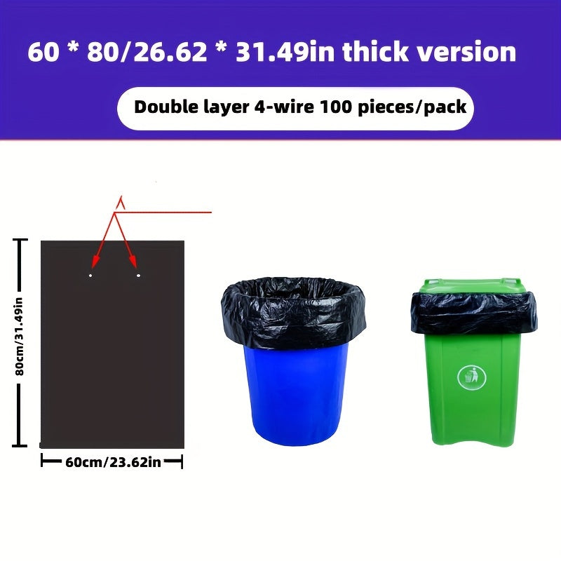 Extra Thick Large Black Garbage Bag for Commercial Use with Flat Mouth