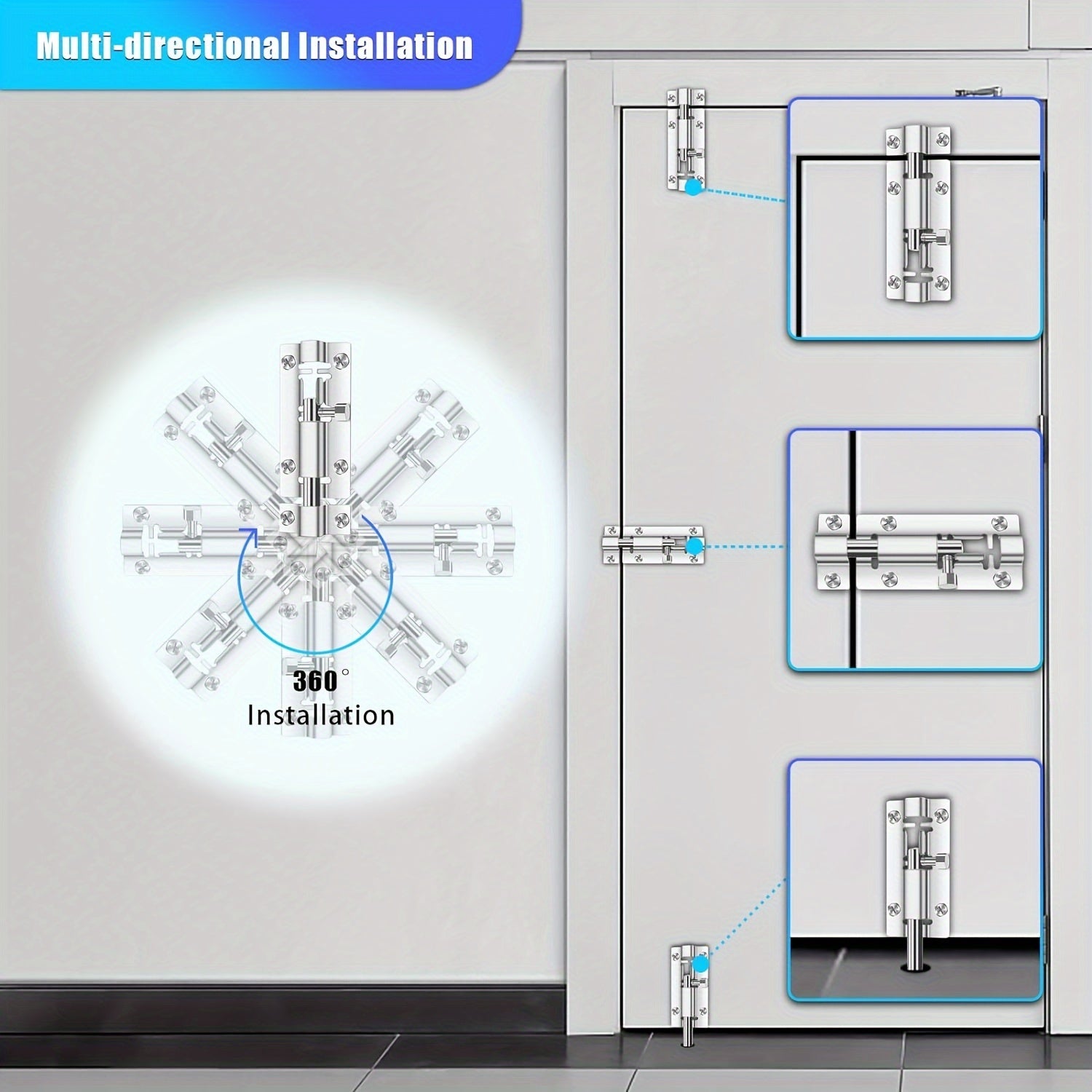 2 dona zanglamaydigan po'latdan yasalgan quvur bolti latchesi eshik qulfi 7.62 sm chayqalgan yakun