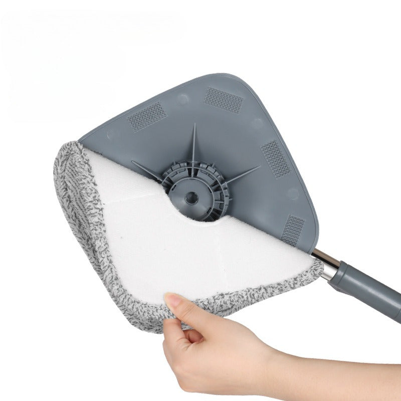 Uy mopi va chelak to'plami, 2 ta yuqori sifatli almashtiriladigan mop yostiqlari, innovatsion axlat tozalash suv tizimi va 360° aylanuvchi kvadrat mop boshli.