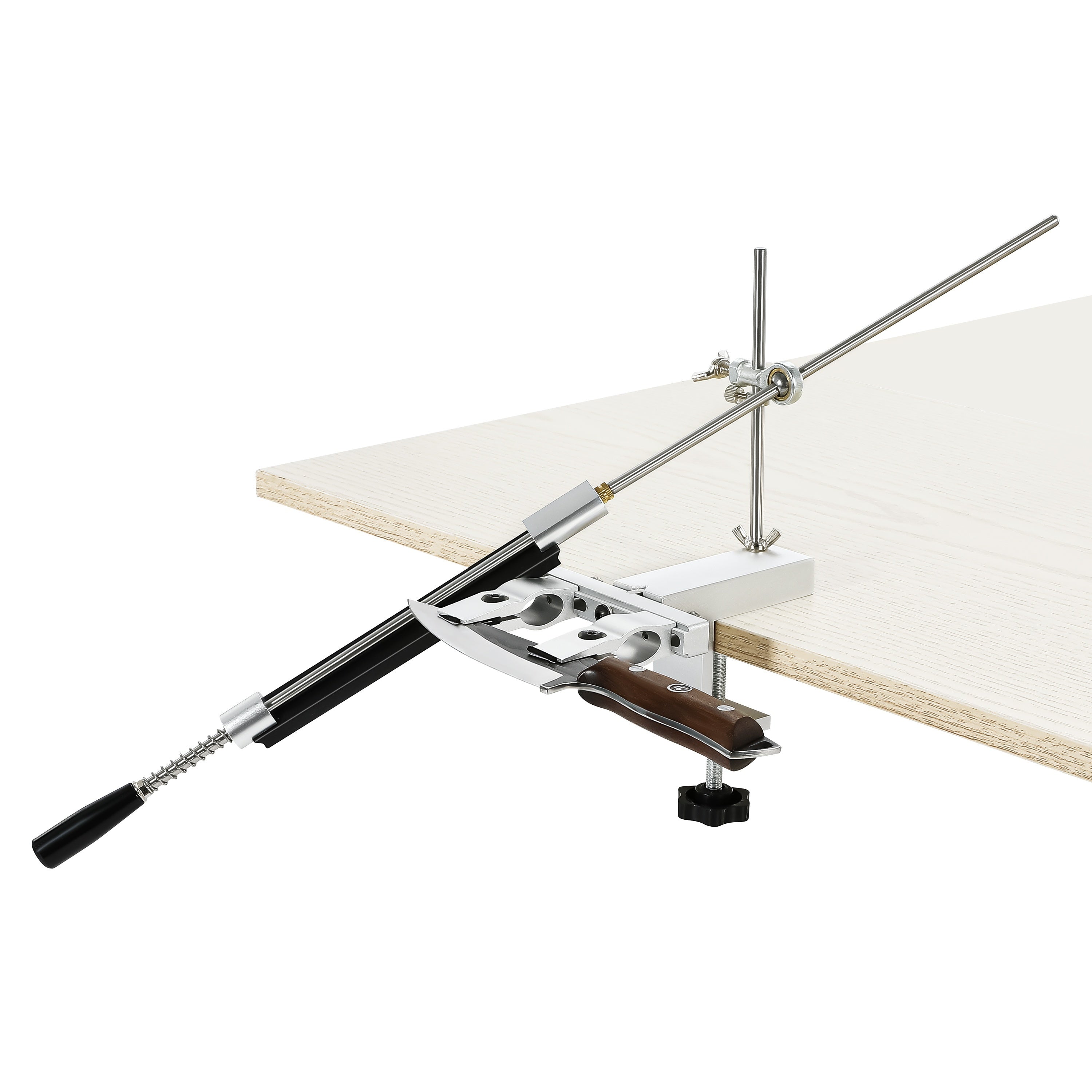 Alüminiy alloy pichoqni qirqish uchun to'plam, 360° aylantirish dizayni va qirqish toshi bilan oshxona va restoran uchun