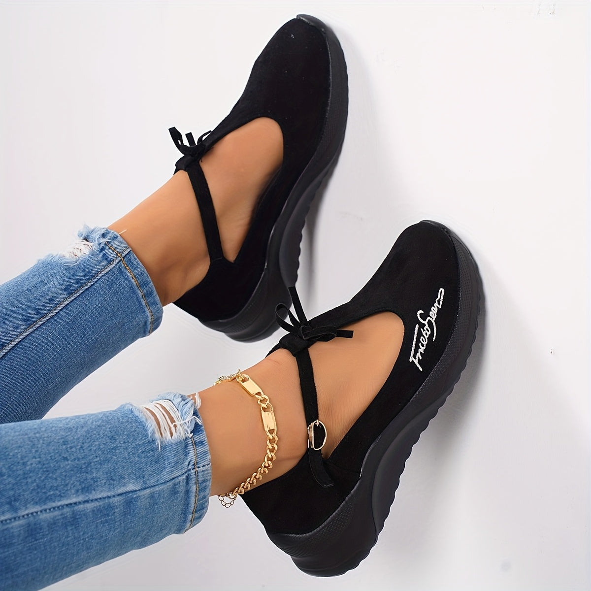Women's Embroidery Casual Mary Jane Sports Shoes Easy Wear