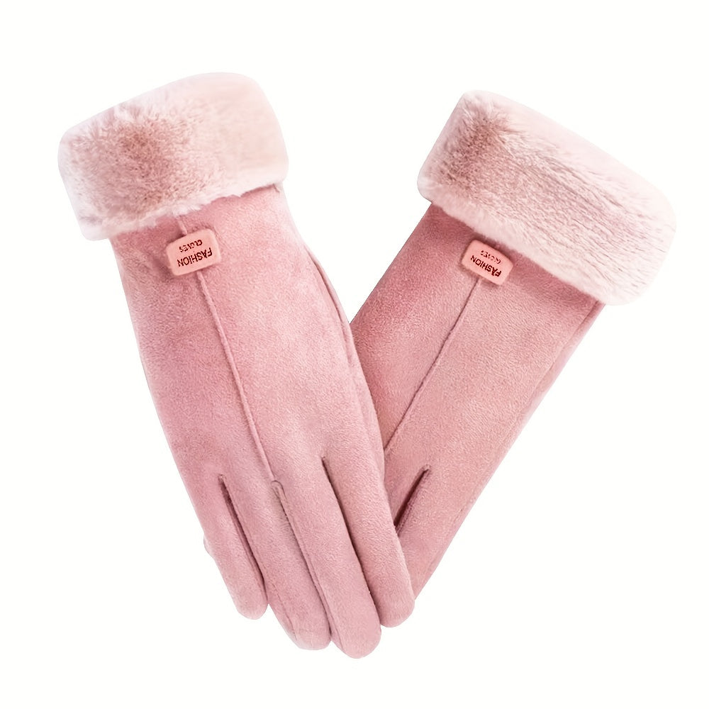 Velvet-Lined Split-Finger Gloves for Outdoor Activities and Casual Sports