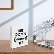 Humorous Office Sign Wooden Desk Decor 5x5 Inches Home Office Accessory